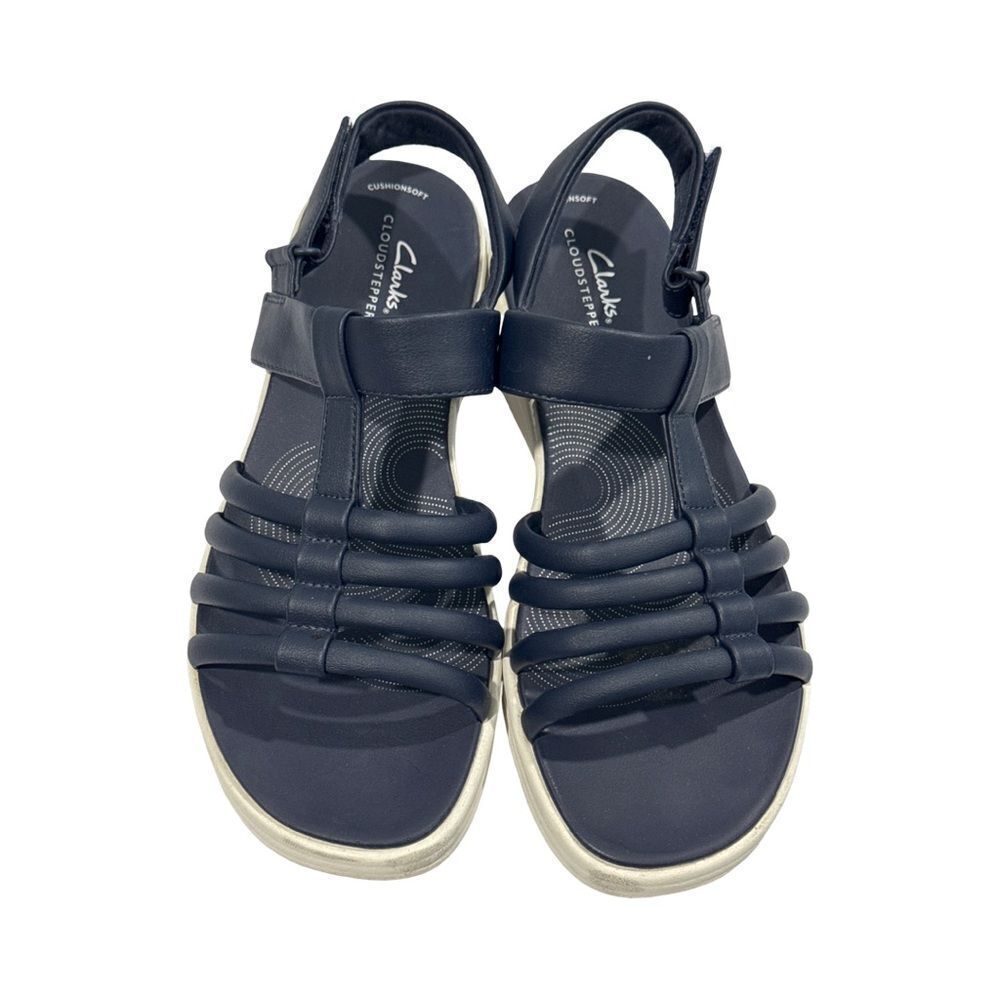 CLARKS CLOUD STEPPERS DRIFT EASE SANDAL. DARK NAVY - Picture 2 of 10